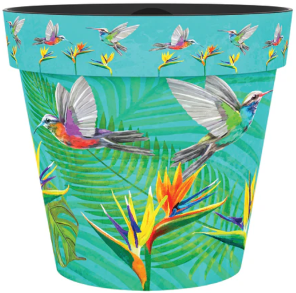 12 Inch Zest Pot Hummingbird - 4 per case - Decorative Planters